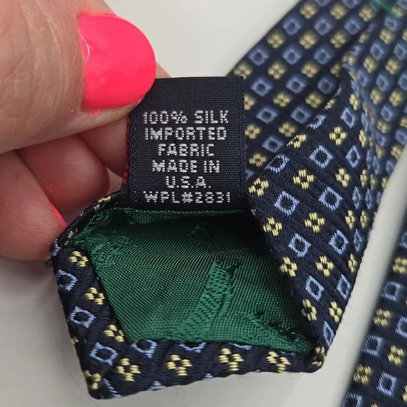 Tommy Hilfiger | Navy Printed Silk Tie - Picture 5 of 6